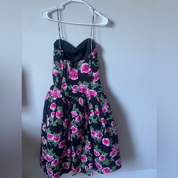 Beautiful vintage Floral pink black dress with tulle size 10 women’s - Picture 9 of 9